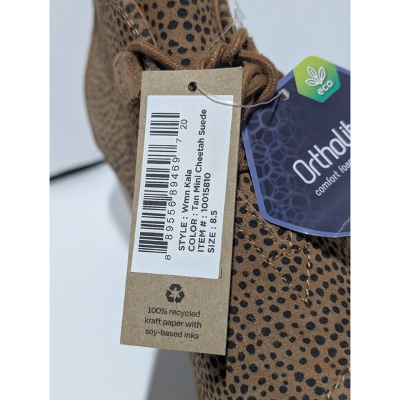 Toms Womens 8.5 Shoes Kala Wedge Bootie Ortholite Tan Mini Cheetah Suede NEW NWT - Picture 13 of 14
